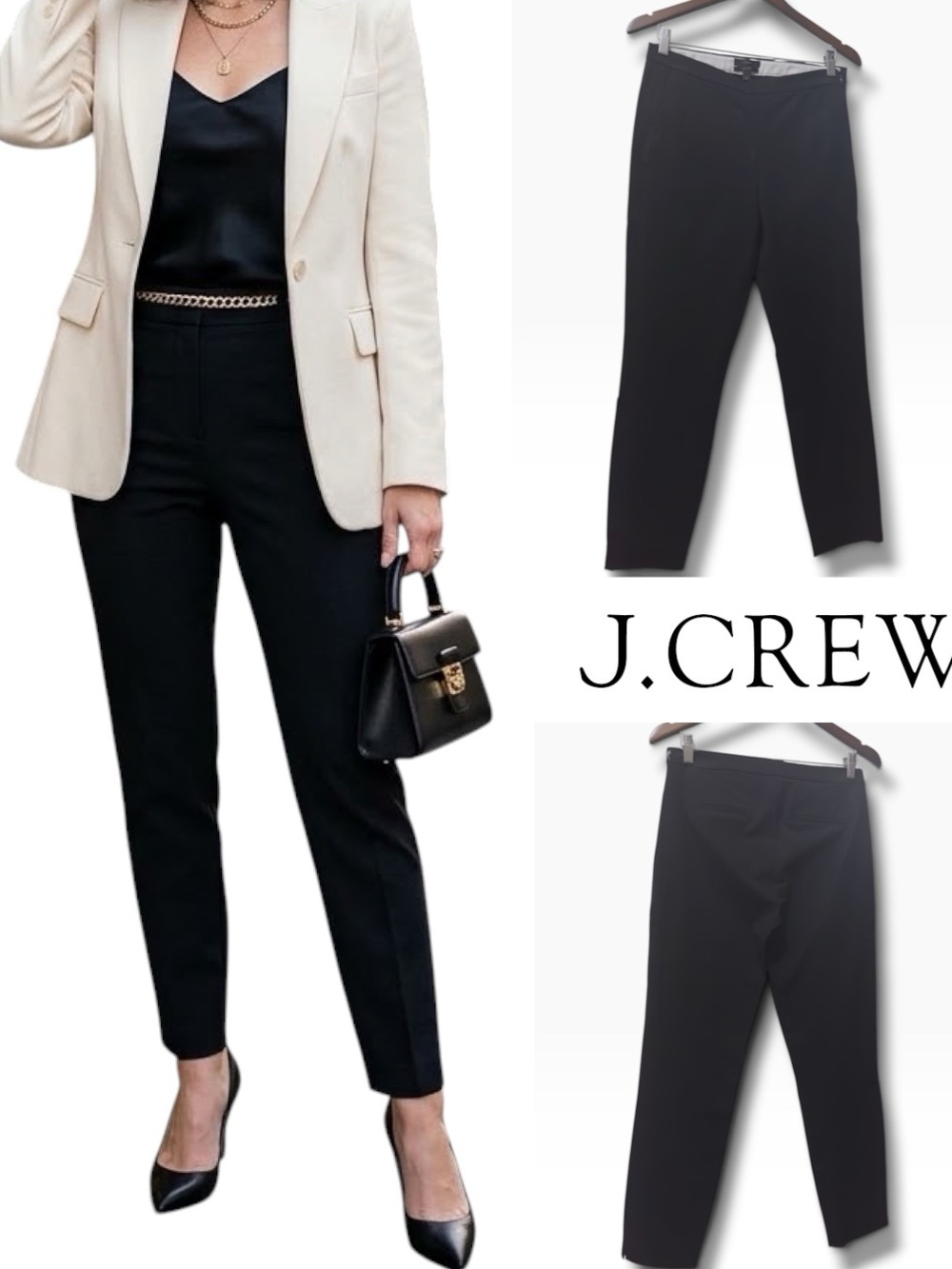 J.Crew | NWOT Cotton Black Stretch Pants (Size 6Tall)